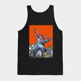 girl and a ninja in a fight with zombies Tank Top